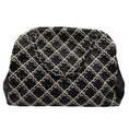 Load image into Gallery viewer, Chanel Black / Beige / White Woven Patent Leather Chain Strap Handbag