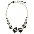 Load image into Gallery viewer, Lanvin White Cord Necklace with Crystal Embellishments