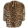 Load image into Gallery viewer, Dolce & Gabbana Brown Leopard Print Cropped Jacket with Gems