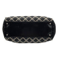 Load image into Gallery viewer, Chanel Black / Beige / White Woven Patent Leather Chain Strap Handbag