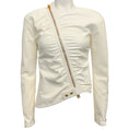 Load image into Gallery viewer, Tom Ford Ivory Ruched Leather Moto Jacket