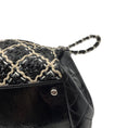 Load image into Gallery viewer, Chanel Black / Beige / White Woven Patent Leather Chain Strap Handbag