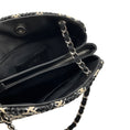 Load image into Gallery viewer, Chanel Black / Beige / White Woven Patent Leather Chain Strap Handbag