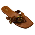 Load image into Gallery viewer, Chloe Light Brown Leather Flat Mae Sandals