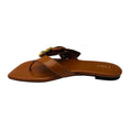 Load image into Gallery viewer, Chloe Light Brown Leather Flat Mae Sandals