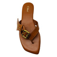 Load image into Gallery viewer, Chloe Light Brown Leather Flat Mae Sandals