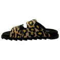 Load image into Gallery viewer, Roger Vivier Black / Brown Animal Print Double Rhinestone Buckle Sandals
