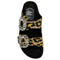 Load image into Gallery viewer, Roger Vivier Black / Brown Animal Print Double Rhinestone Buckle Sandals