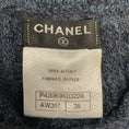 Load image into Gallery viewer, Chanel Navy Blue Short Sleeved Alpaca and Linen Knit Dress with CC Logo Plate