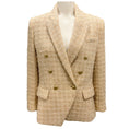 Load image into Gallery viewer, L'Agence Gold / Ivory Kenzie Double Breasted Tweed Blazer