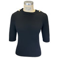 Load image into Gallery viewer, Chanel Black Pearl Embellished Short Sleeved Cashmere Knit Sweater