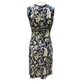 Load image into Gallery viewer, Lanvin Navy Blue / Cream Sleeveless Jacquard Knit Cocktail Dress