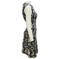 Load image into Gallery viewer, Lanvin Navy Blue / Cream Sleeveless Jacquard Knit Cocktail Dress