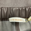 Load image into Gallery viewer, Interdee Brown Stretch Lamb Leather Midi Skirt