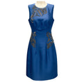 Load image into Gallery viewer, Lela Rose Blue Embellished Sleeveless Cocktail Dress