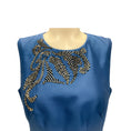Load image into Gallery viewer, Lela Rose Blue Embellished Sleeveless Cocktail Dress