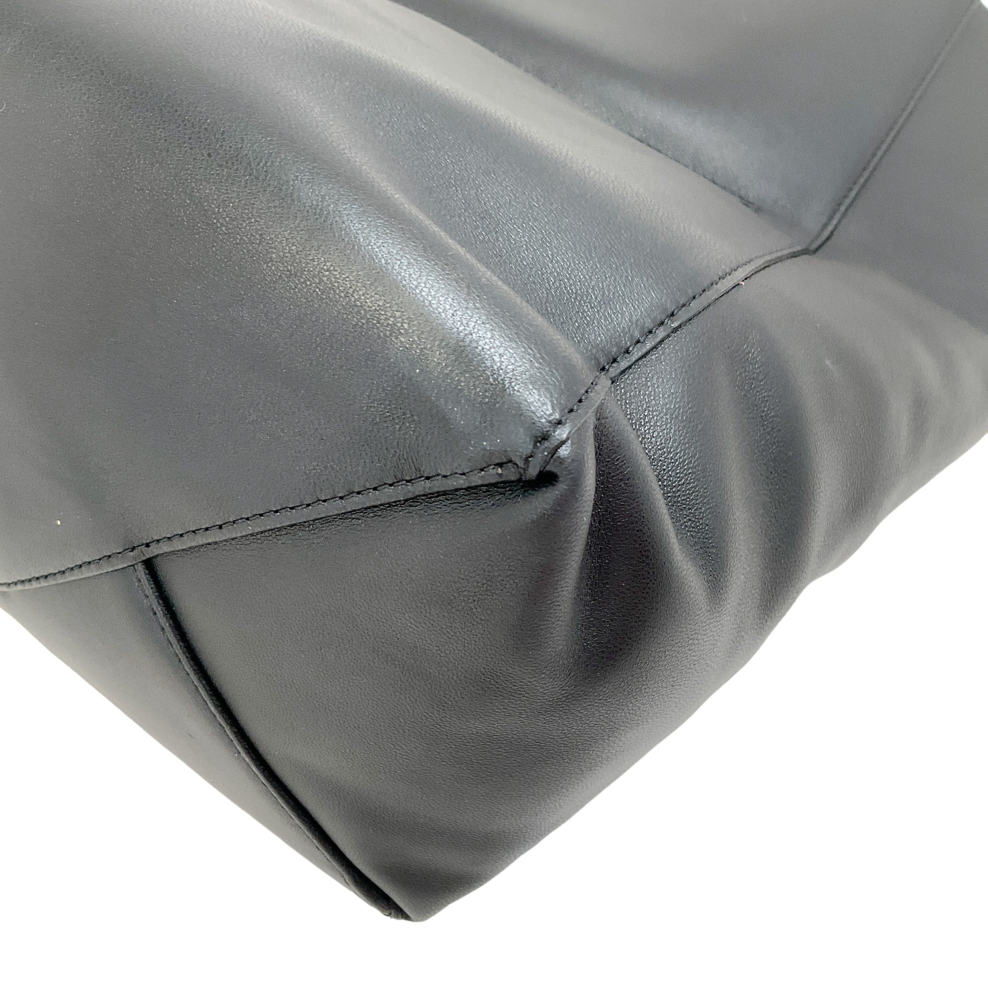 Celine Black Leather Large Fold Over Clutch
