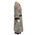 Load image into Gallery viewer, Talbot Runhof White / Red / Black Multi Leopard Printed Lace Trimmed Midi Dress