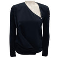 Load image into Gallery viewer, Alexander Wang Black Zipper Detail Draped Crepe Top