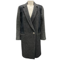 Load image into Gallery viewer, Sandro Black / White Tweed and Leather Trench Coat