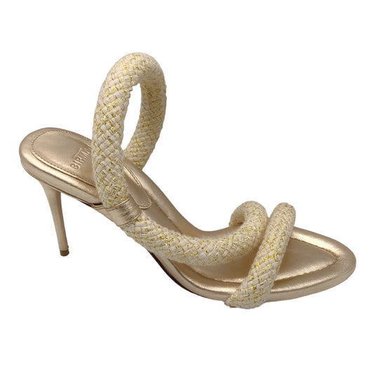 Alexandre Birman Beige / Gold Metallic Aysha 85 Sandals