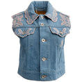Load image into Gallery viewer, Paco Rabanne Blue Denim Vest with Pink Eyelet Detail