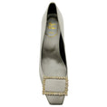 Load image into Gallery viewer, Roger Vivier Silver Satin Stella Trompette Pumps