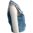 Load image into Gallery viewer, Paco Rabanne Blue Denim Vest with Pink Eyelet Detail
