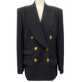Load image into Gallery viewer, Moschino Couture Black Wool Blazer with Abstract Gold Buttons