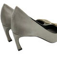 Load image into Gallery viewer, Roger Vivier Silver Satin Stella Trompette Pumps