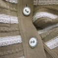 Load image into Gallery viewer, Chanel Tan / Ivory Striped Button-down Cashmere Knit Sweater Dress