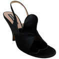 Load image into Gallery viewer, Rochas Black Satin Slingback Pumps