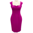 Load image into Gallery viewer, Zac Posen Magenta Sweetheart Neckline Crepe Cocktail Dress
