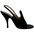 Load image into Gallery viewer, Rochas Black Satin Slingback Pumps