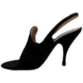 Load image into Gallery viewer, Rochas Black Satin Slingback Pumps