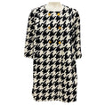 Load image into Gallery viewer, Edward Achour Black / Silver Collarless Houndstooth Coat with Gold Buttons