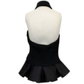 Load image into Gallery viewer, Moschino Couture Black Wool Peplum Tuxedo Halter Top