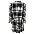 Load image into Gallery viewer, Edward Achour Black / White Fringed Tweed Coat with Gold Buttons