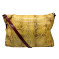 Load image into Gallery viewer, Fendi Vintage Mustard Yellow / Maroon Red Snakeskin Leather Shoulder Bag