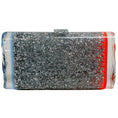 Load image into Gallery viewer, Edie Parker Blue / Orange Silver Glitter Lara Clutch