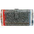 Load image into Gallery viewer, Edie Parker Blue / Orange Silver Glitter Lara Clutch
