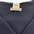 Load image into Gallery viewer, Hermes Navy Blue Silk Flutter Sleeve Drape Top
