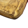 Load image into Gallery viewer, Fendi Vintage Mustard Yellow / Maroon Red Snakeskin Leather Shoulder Bag