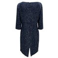 Load image into Gallery viewer, St. John Navy Blue Metallic Sequined Knit Cocktail Dress
