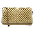 Load image into Gallery viewer, Christian Louboutin Beige Leather Spiked Paloma Clutch