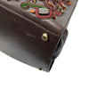 Load image into Gallery viewer, Oscar de la Renta Brown Multi Beaded and Stone Embellished Leather Handbag
