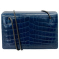 Load image into Gallery viewer, Akris Indigo Blue Crocodile Leather Small Alice Bag