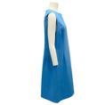 Load image into Gallery viewer, Carolina Herrera Cerulean / Lotus Pink Sleeveless Wool Stretch Midi Dress