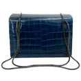 Load image into Gallery viewer, Akris Indigo Blue Crocodile Leather Small Alice Bag
