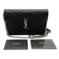 Load image into Gallery viewer, Saint Laurent Black Leather Envelope Wallet on Chain